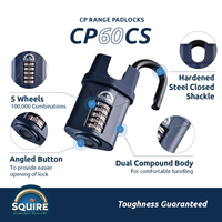 Thumbnail for Squire CP60CS Heavy Duty All Weather Combination Padlock Closed Shackle