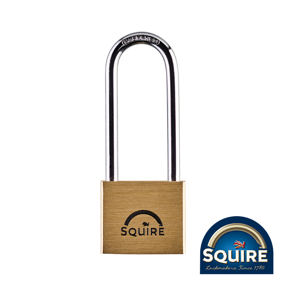 Squire LN4S Long Shackle - Premium Marine Grade Brass Padlock