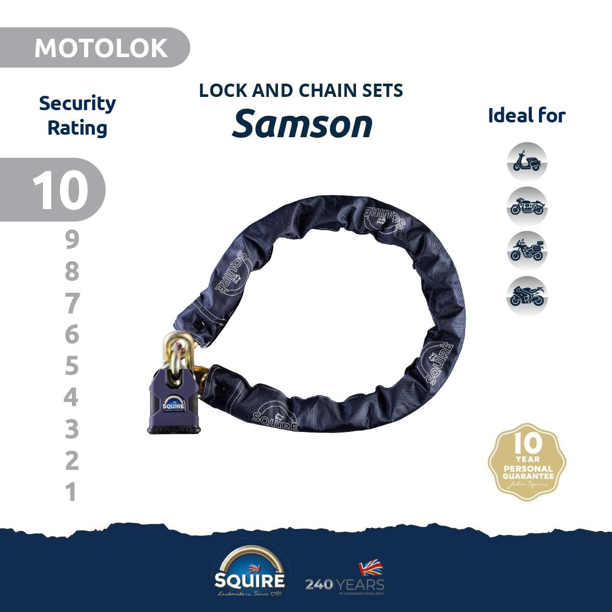 Samson Padlock and Chain Set