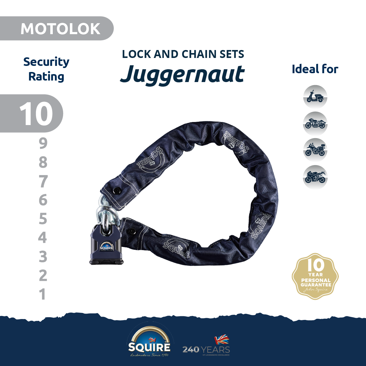 Stronghold Juggernaut Padlock and Chain Set | SS65CS | Juggernaut