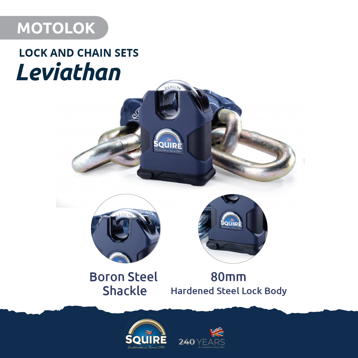 Leviathan Padlock and Chain Set