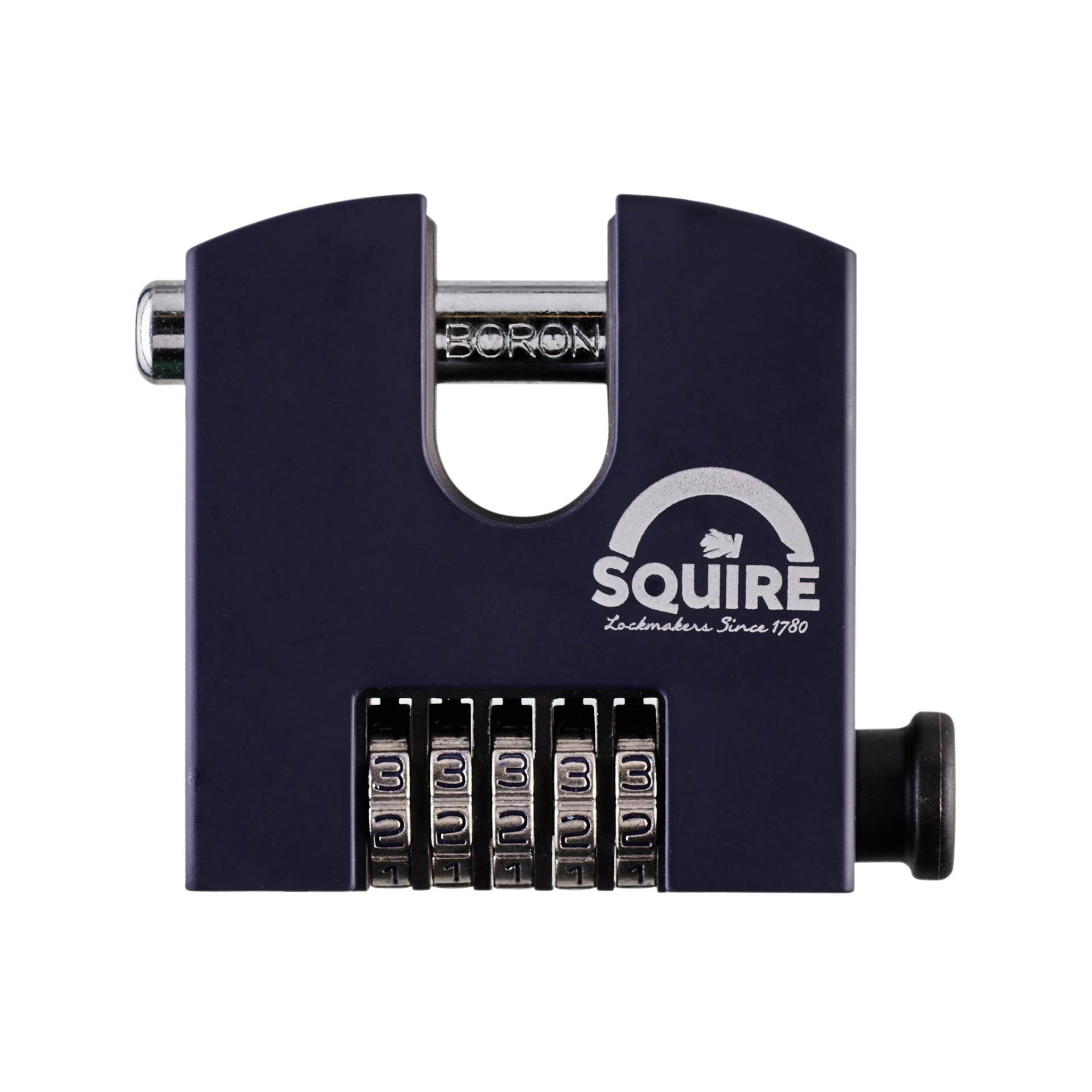 Squire Straight Shackle Boron Steel Combination Padlock 5 Wheel SHCB75