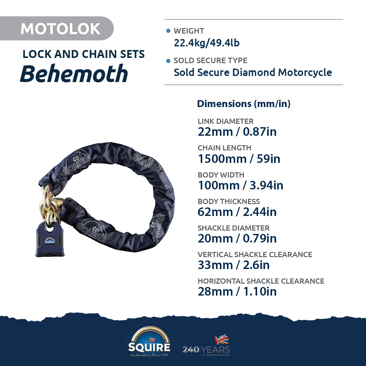 Behemoth Padlock and Chain