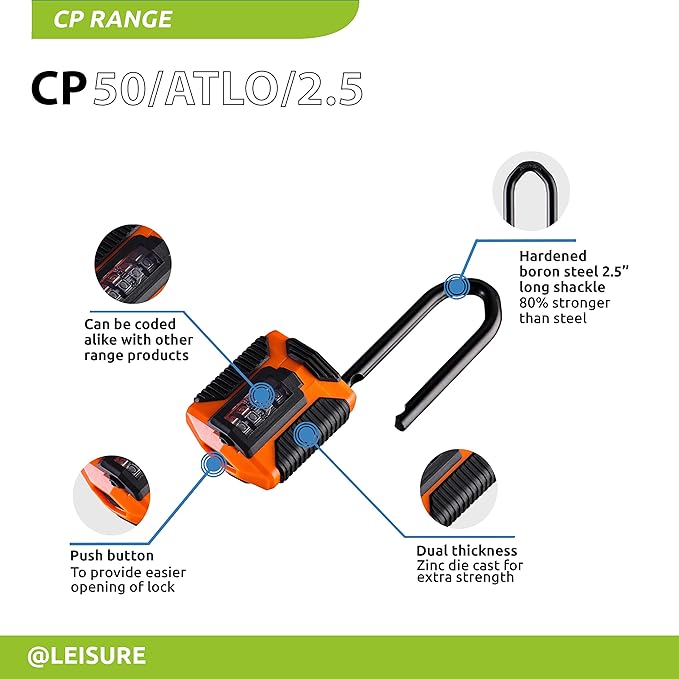 Squire CP50ATLO/2.5 All Weather Combination Padlock - Long Shackle