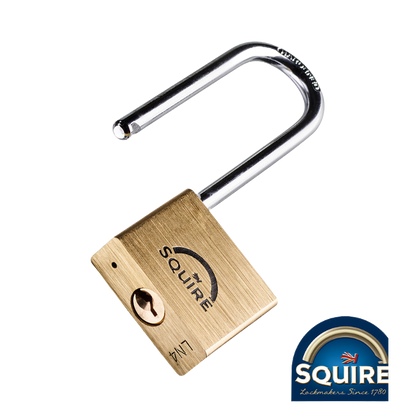  Squire Long Shackle Premium Marine Grade Brass Padlock | LN4S/2.5 open