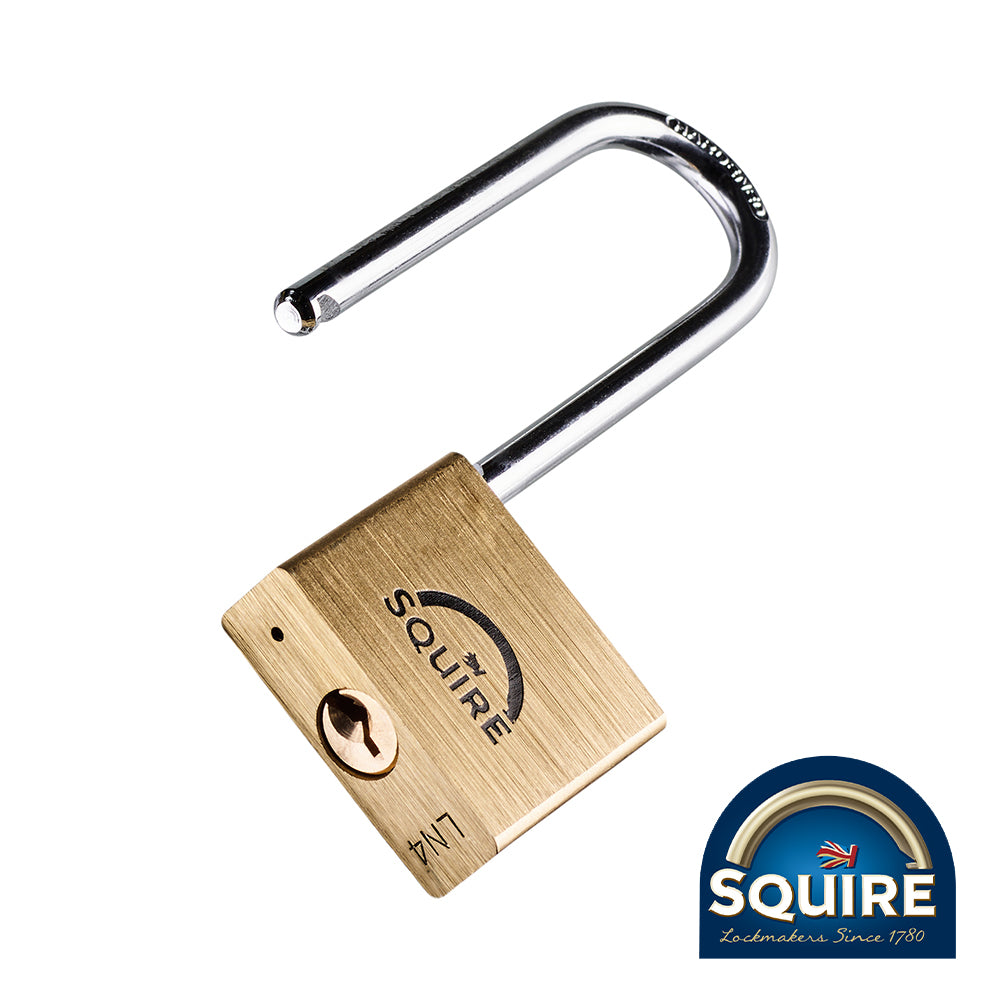 Squire LN4S Long Shackle - Premium Marine Grade Brass Padlock