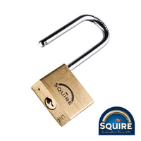 Thumbnail for Squire LN4S Long Shackle - Premium Marine Grade Brass Padlock