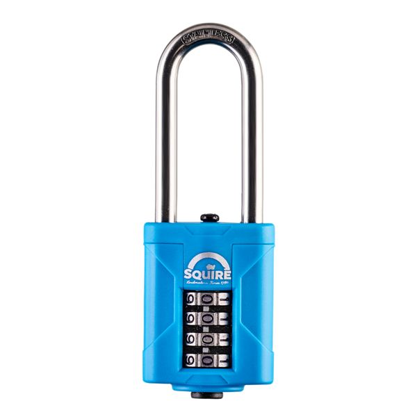 Squire Marine Long Shackle Combination Padlock | 4-Wheel | CP40S/2.5 front