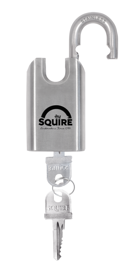 Squire Stronghold ST50CS Stainless Steel Closed-Shackle Keyed Padlock | High Security Rust Proof