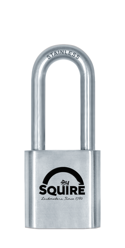 Squire Stronghold ST50S/2.5 Stainless Steel Long-Shackle Keyed Padlock | Extreme Weather | Rust Proof