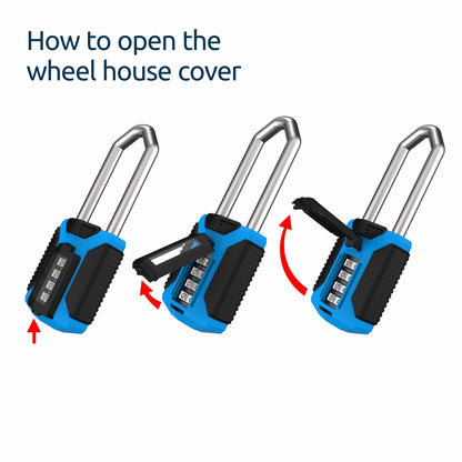 All Terrain Long Shackle Combination Padlock | Rustproof | 4-Wheel | CP50ATLS/2.5