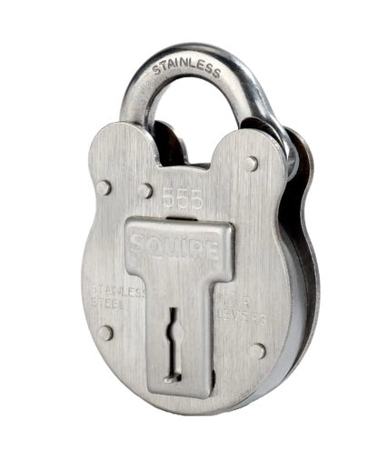 Squire Henry Old English Padlock – 4 Lever Galvanised Steel, Large Size, For Lockers, Bags, Cupboards & Outdoor Use