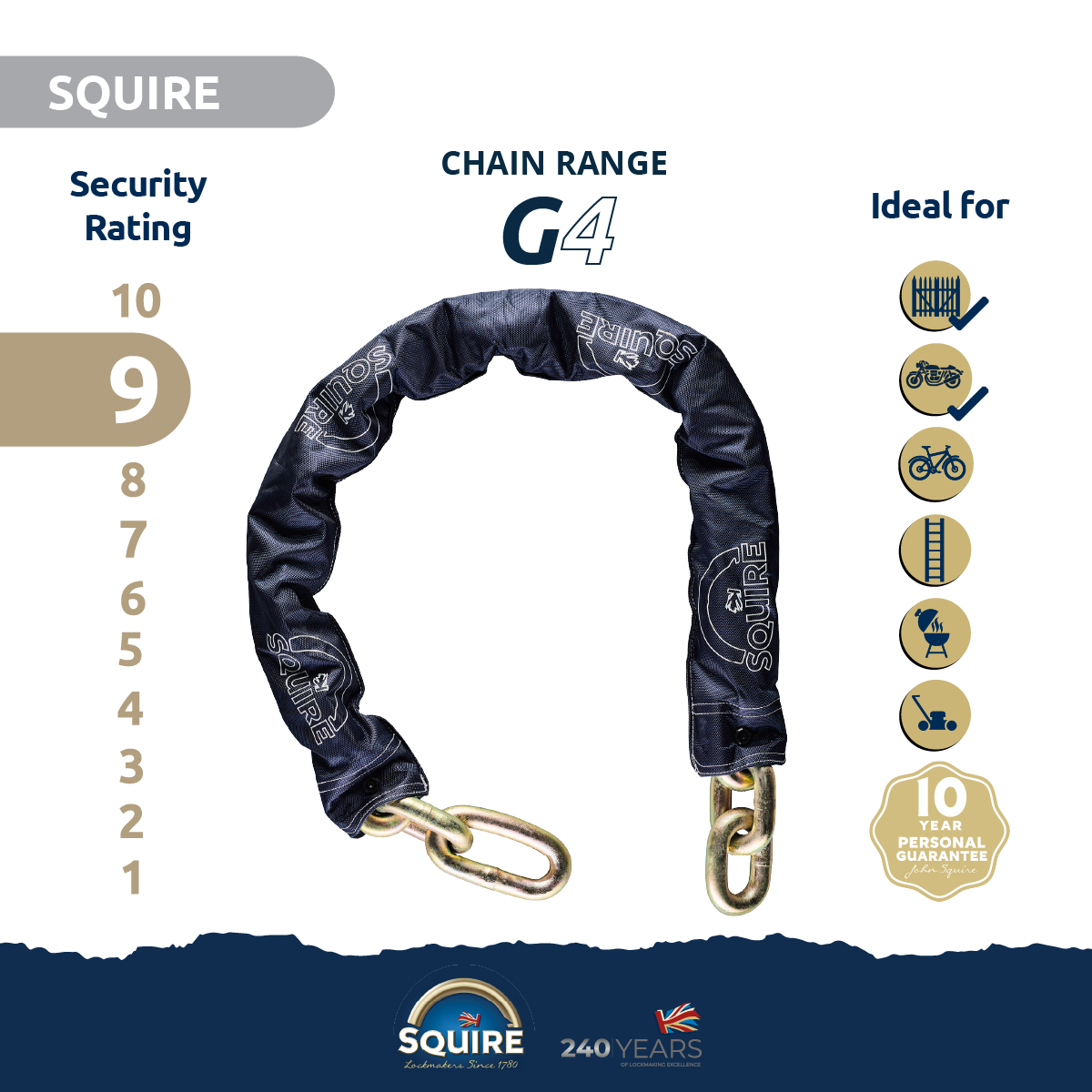 Bicycle padlock chain hotsell