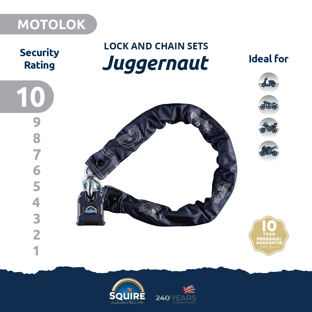 Juggernaut Padlock and Chain Set
