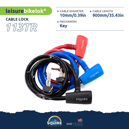 Triple Pack Key Operated Cable Lock | Squire 113