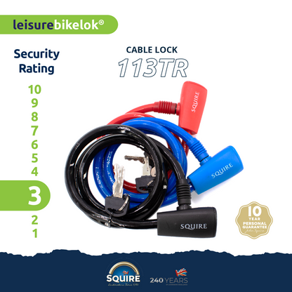 Triple Pack Key Operated Cable Lock | Squire 113