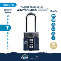 Thumbnail for Warrior® Combi 55/2.5 Long Shackle Heavy Duty Padlock