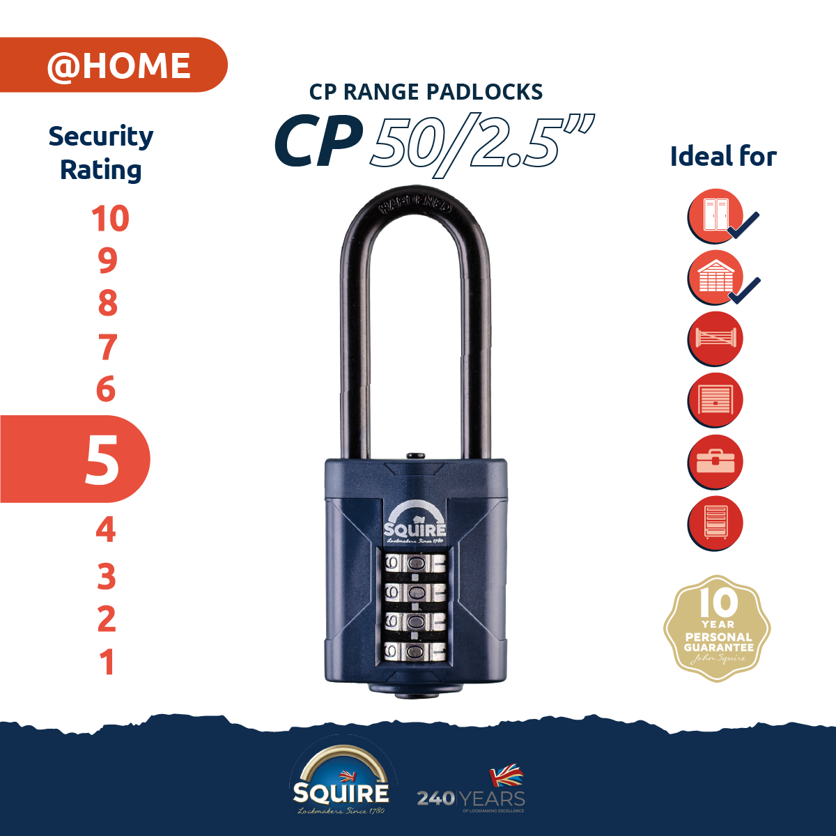 Extra long online shackle combination padlock