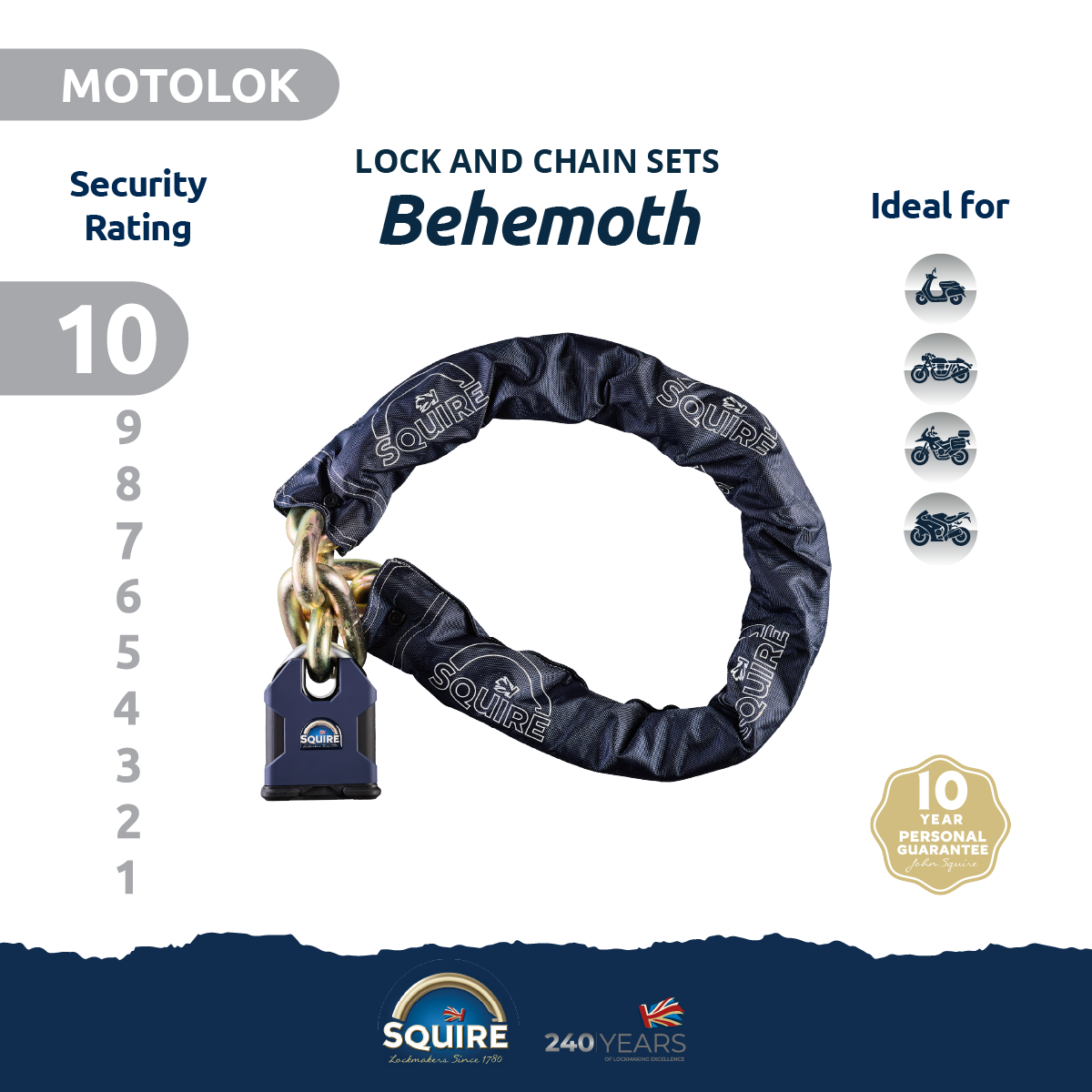 Behemoth Padlock and Chain – Squire Locks