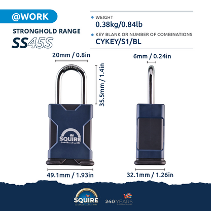 Stronghold Premium Open Shackle Padlock | Hardened Steel | SS45