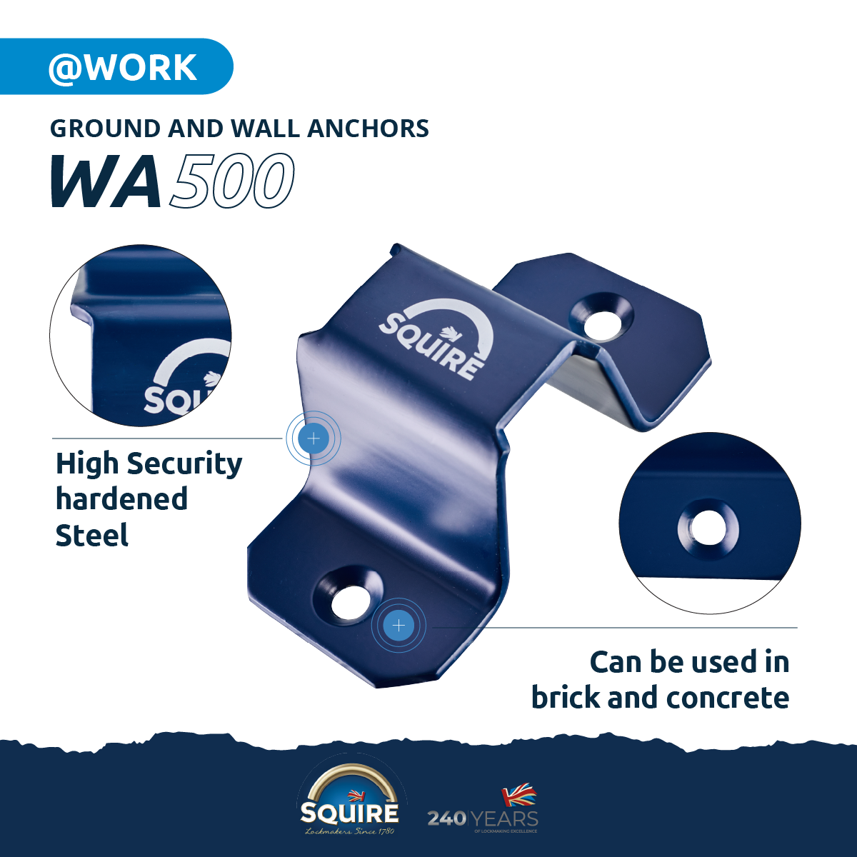 Squire Hardened Steel Wall and Ground Anchor | WA500 spec