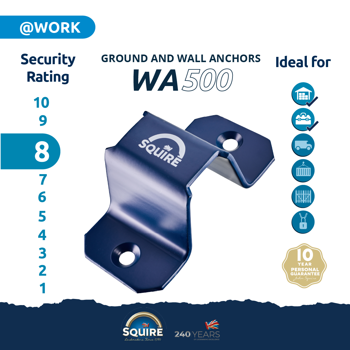 Squire Hardened Steel Wall and Ground Anchor | WA500 spec