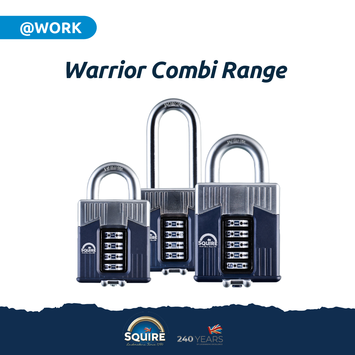 Warrior® Open Shackle Combination Padlock | Boron Steel | Combi 65