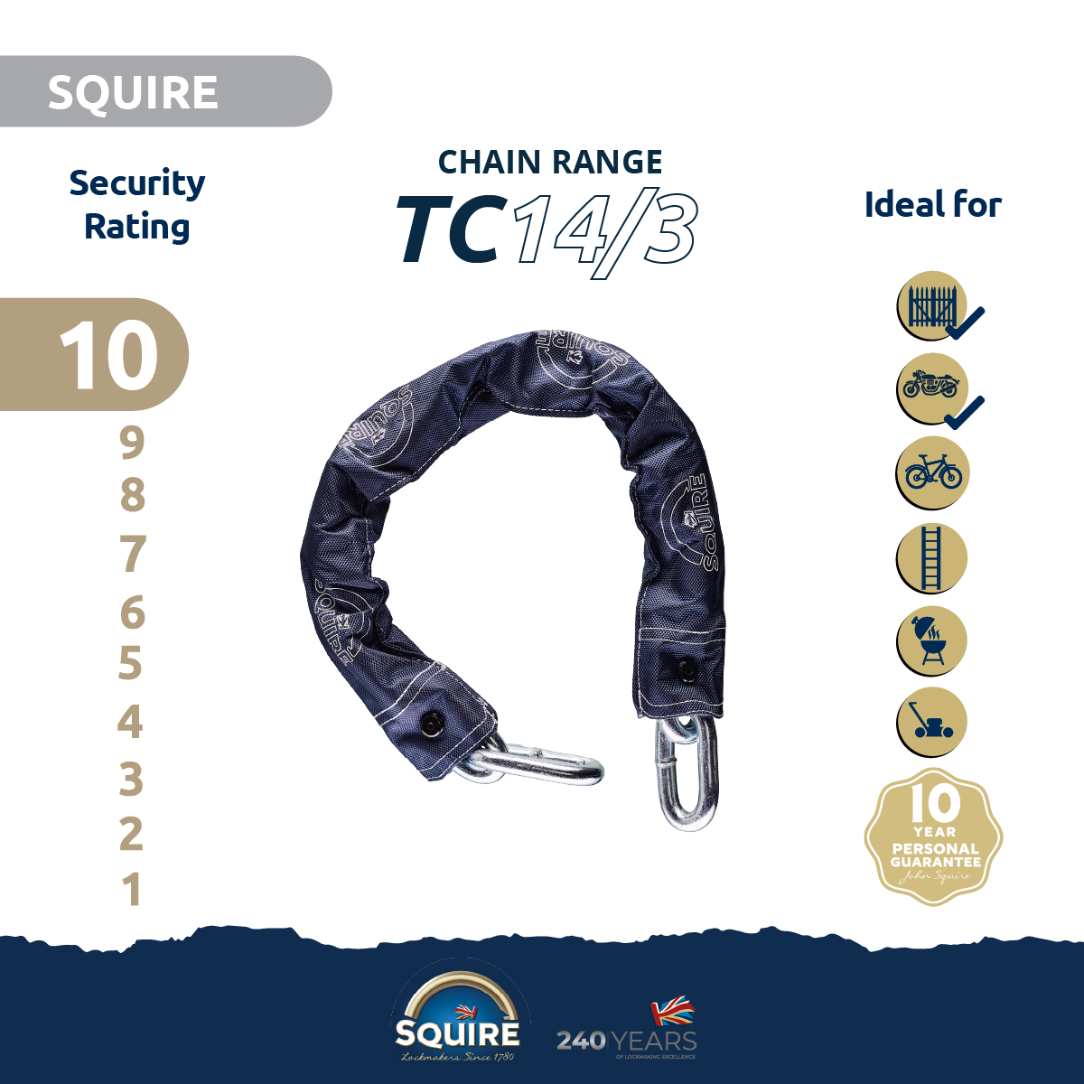 Hardened Alloy Steel Chain | Squire 14/3 specs