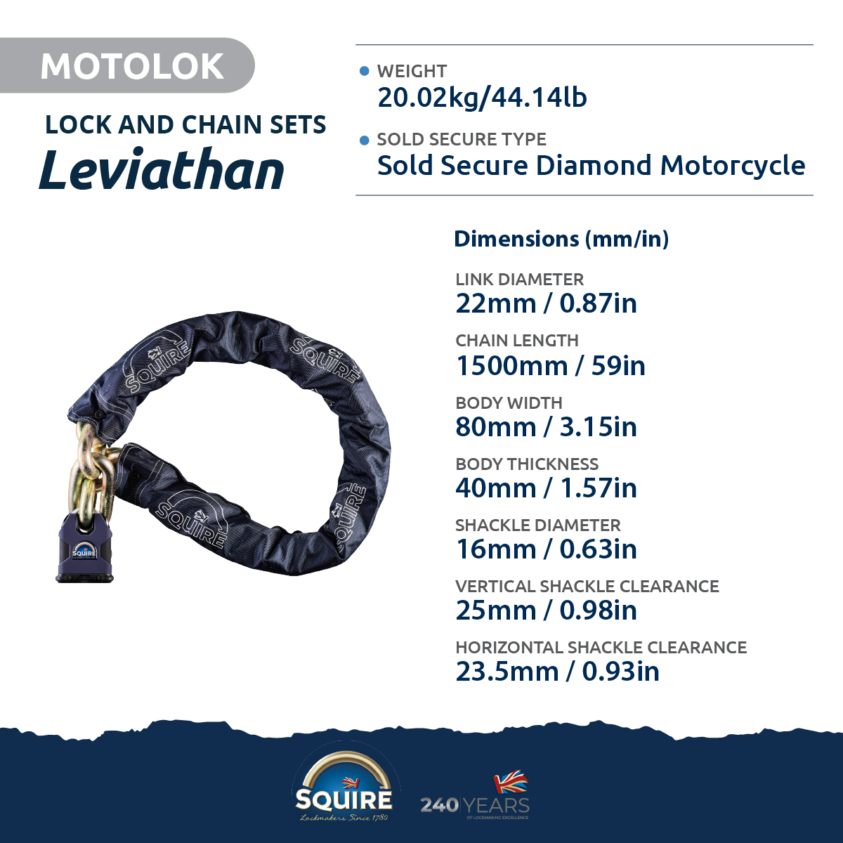 Leviathan Padlock and Chain Set