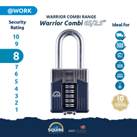 Thumbnail for Warrior® Combi 55/2.5 Long Shackle Heavy Duty Padlock