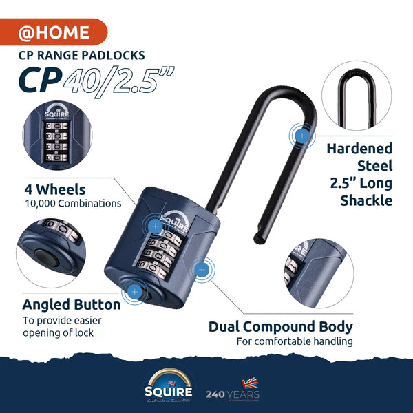 Squire Weathershield™ Combination Padlock | 4-Wheel | CP40/2.5 – Squire ...