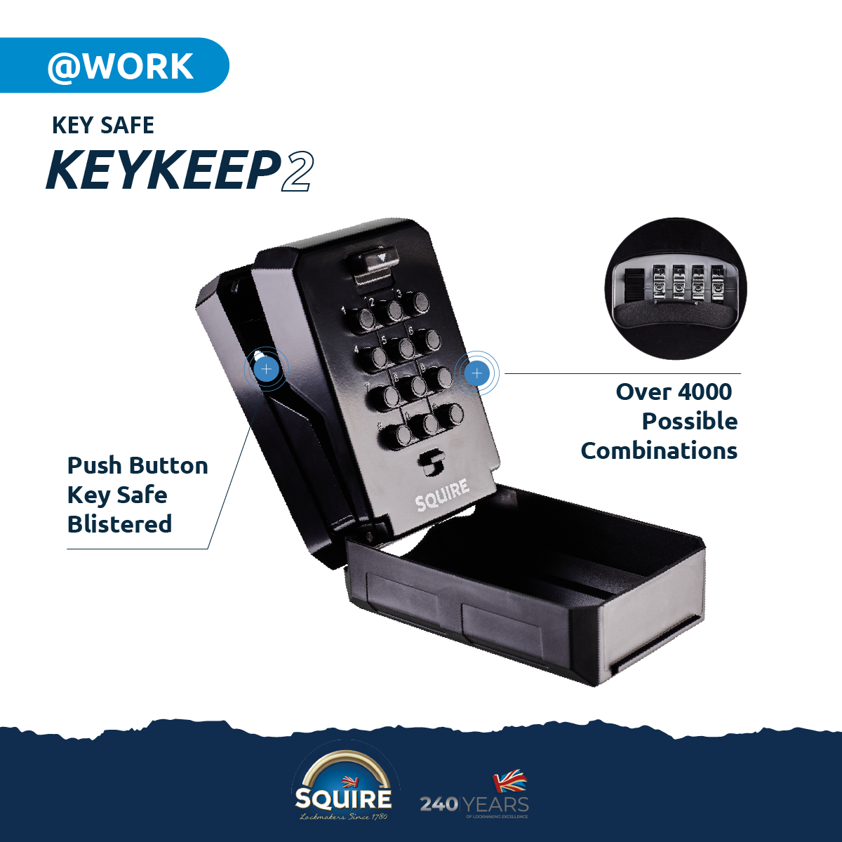 Squire Keykeep 2™ | Key Safe | PIN Key spec