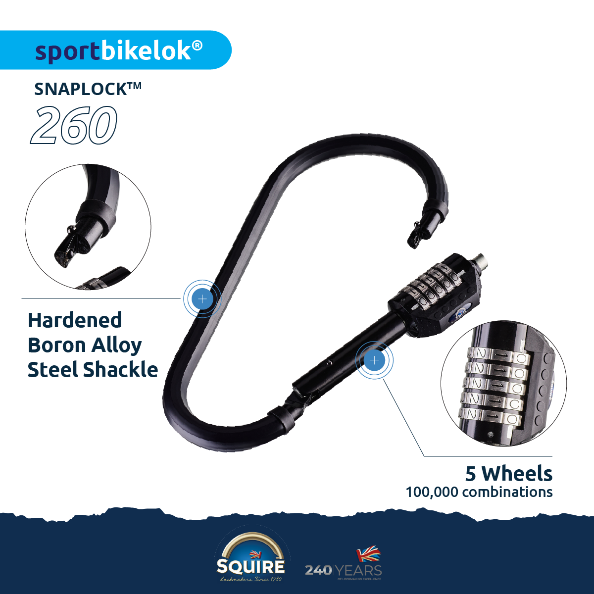 SNAPLOCK 260 Bike Lock product specs