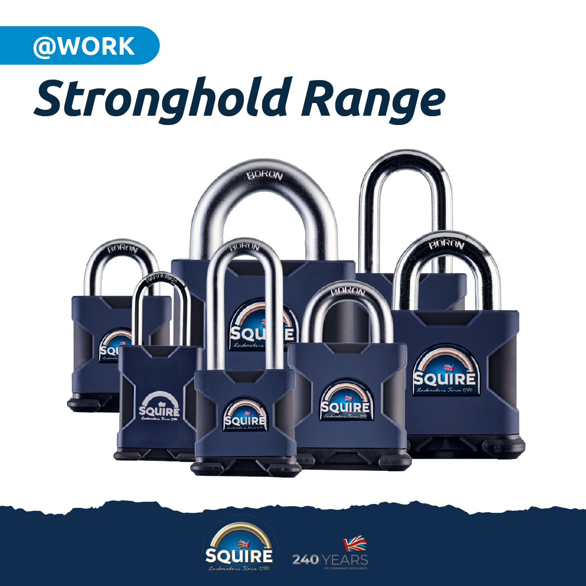 Stronghold Premium Open Shackle Padlock | Hardened Steel | SS45