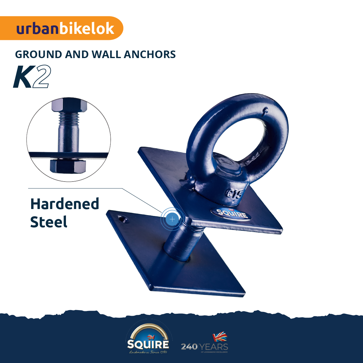 Squire Hardened Steel Anchor for Concrete Floor | K2 specs