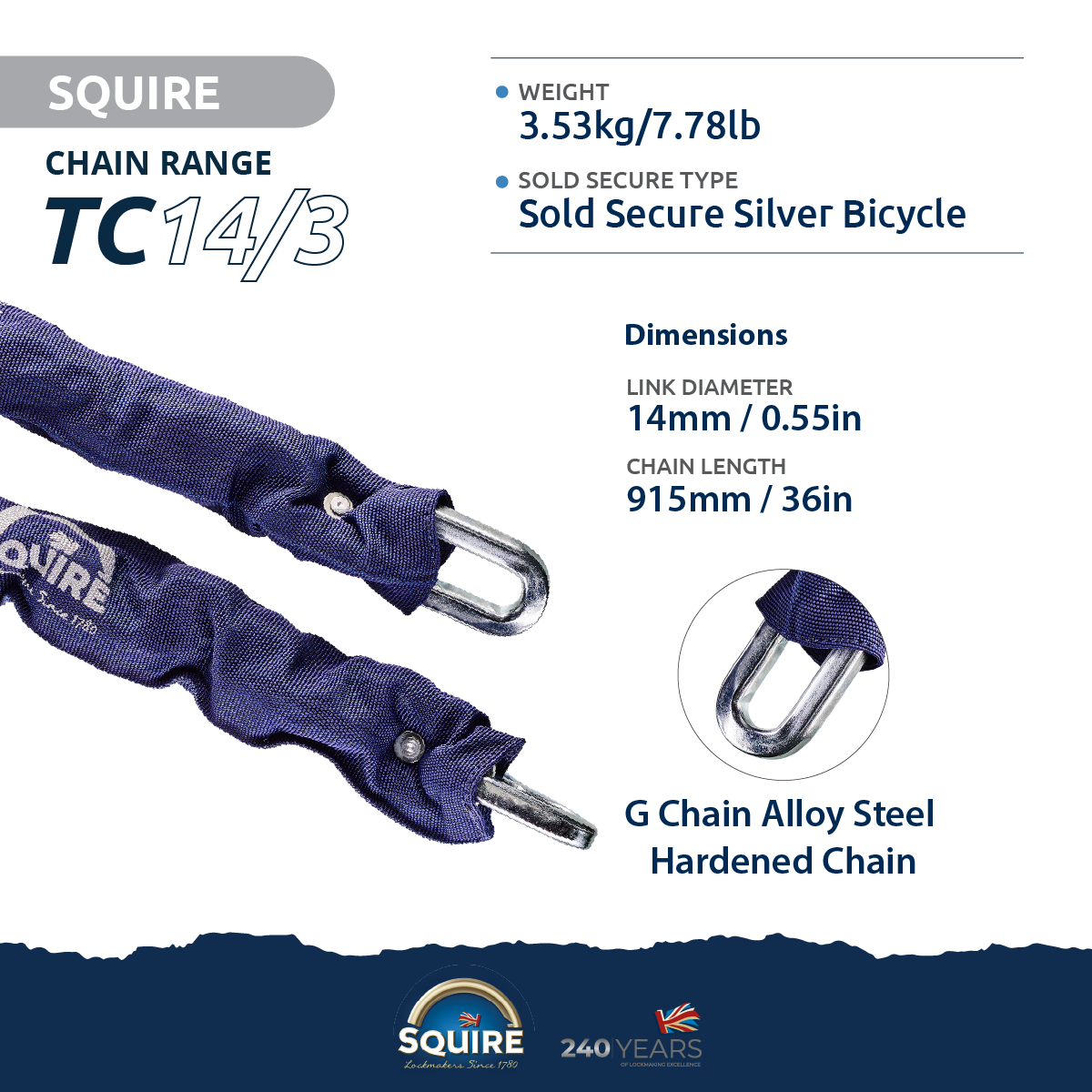 Hardened Alloy Steel Chain | Squire 14/3 specs