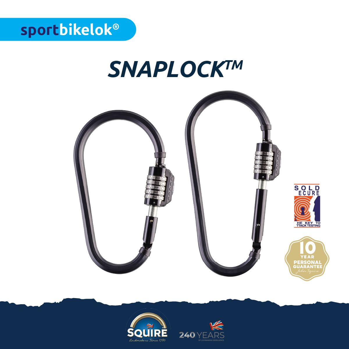 SNAPLOCK Combination Bicycle Lock Squire Locks