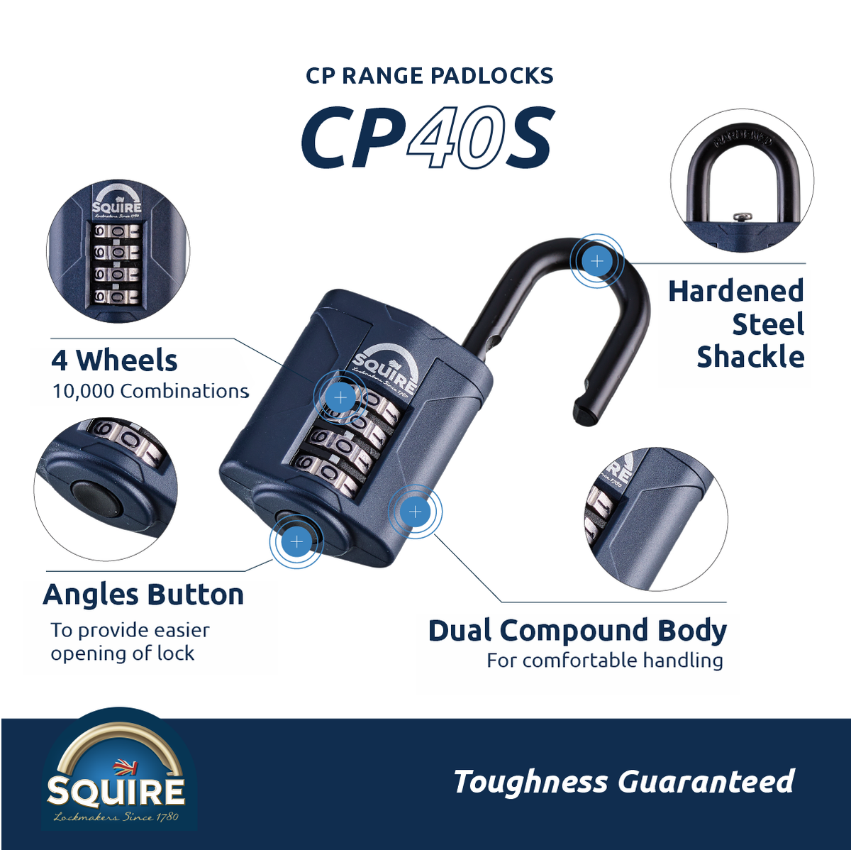 Squire Weathershield™ Combination Padlock | 4-Wheel | CP40 Squire Weathershield™ Combination Padlock | 4-Wheel | CP40