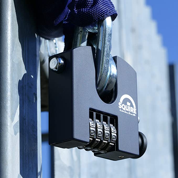 Straight Shackle Boron Steel Combination Padlock | SHCB65 In Use