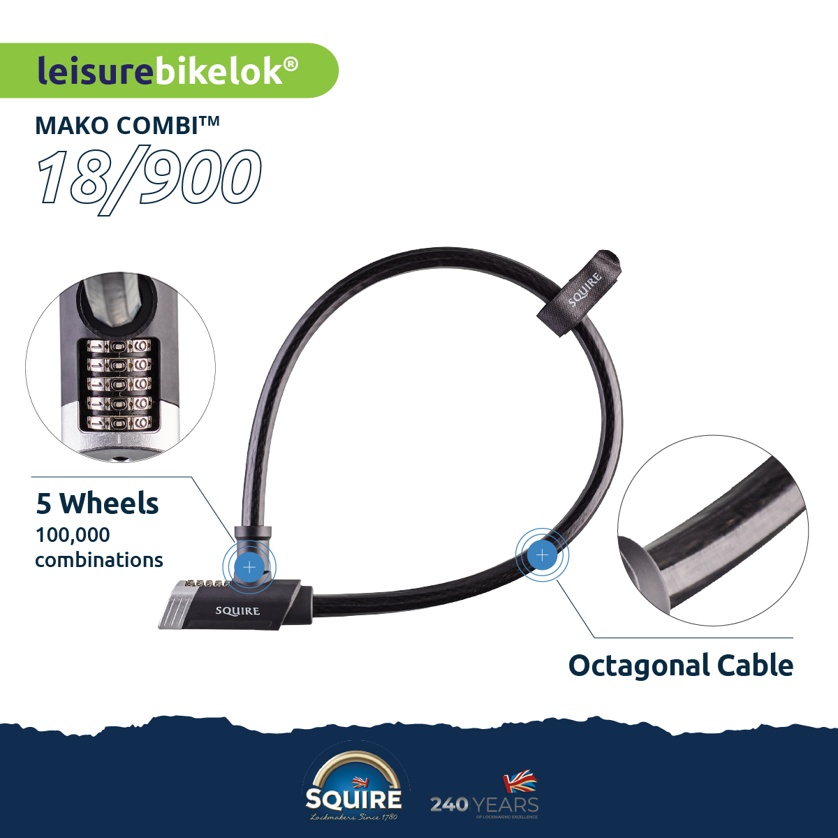 MAKO COMBI 18/900 - Bicycle Integrated CableLock