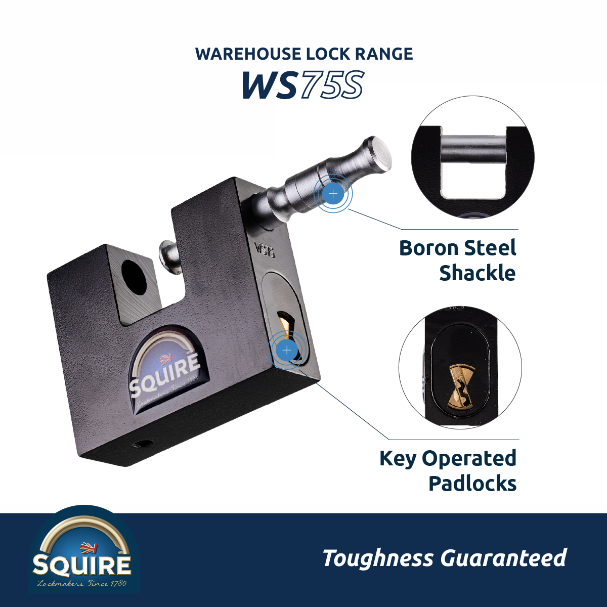 Stronghold Straight Shackle Freight Container Lock | Boron Steel | WS75S